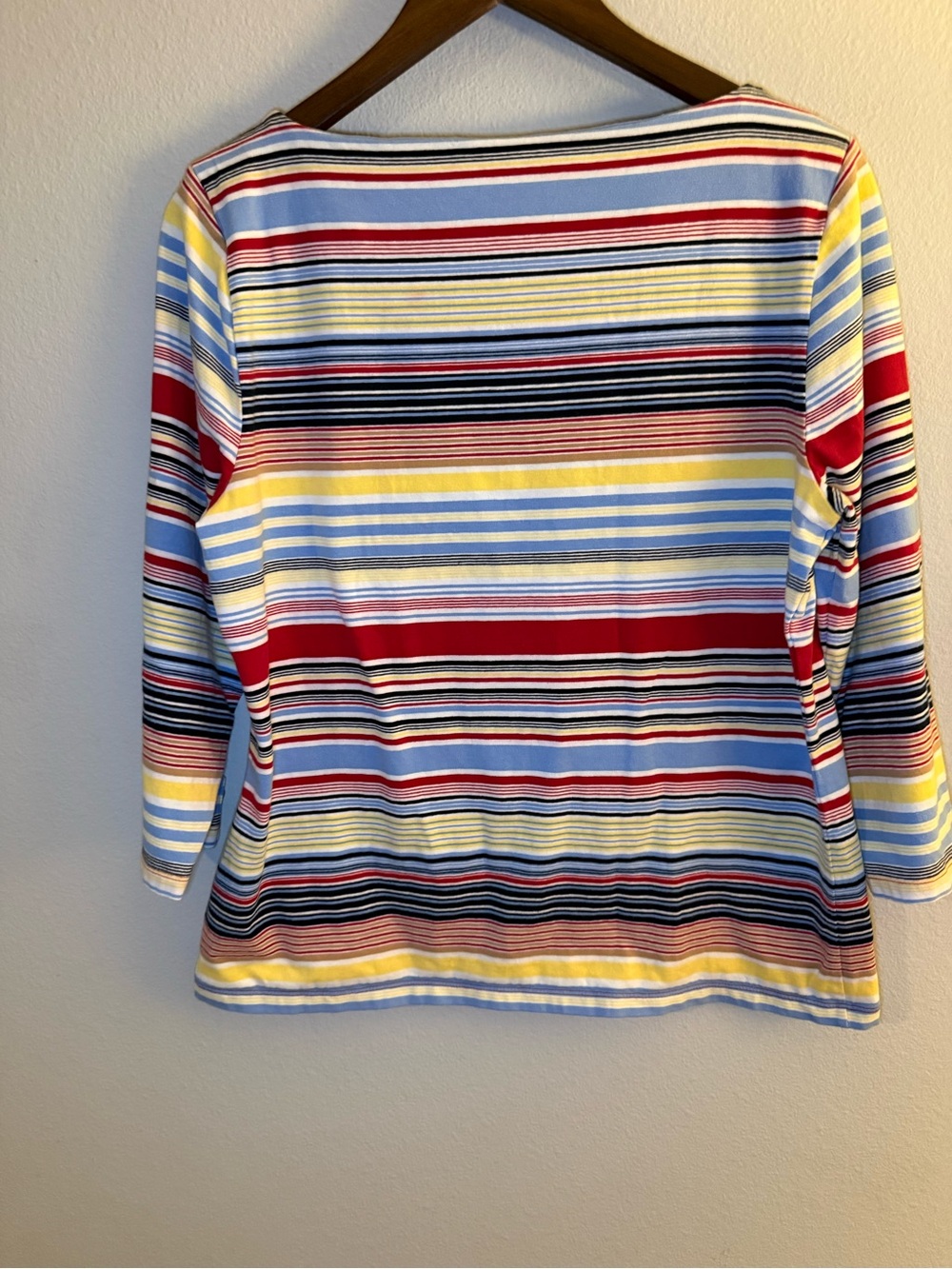 Liz Claiborne Multi-Color Striped Boatneck Long Sleeve Top - Picture 4 of 7